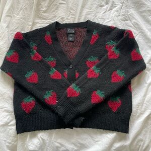 Sweet Society Black Strawberry Cardigan